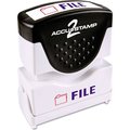 Cosco Accustamp2 Shutter Stamp with Microban, Red/Blue, FILE, 1 5/8 x 1/2 35534